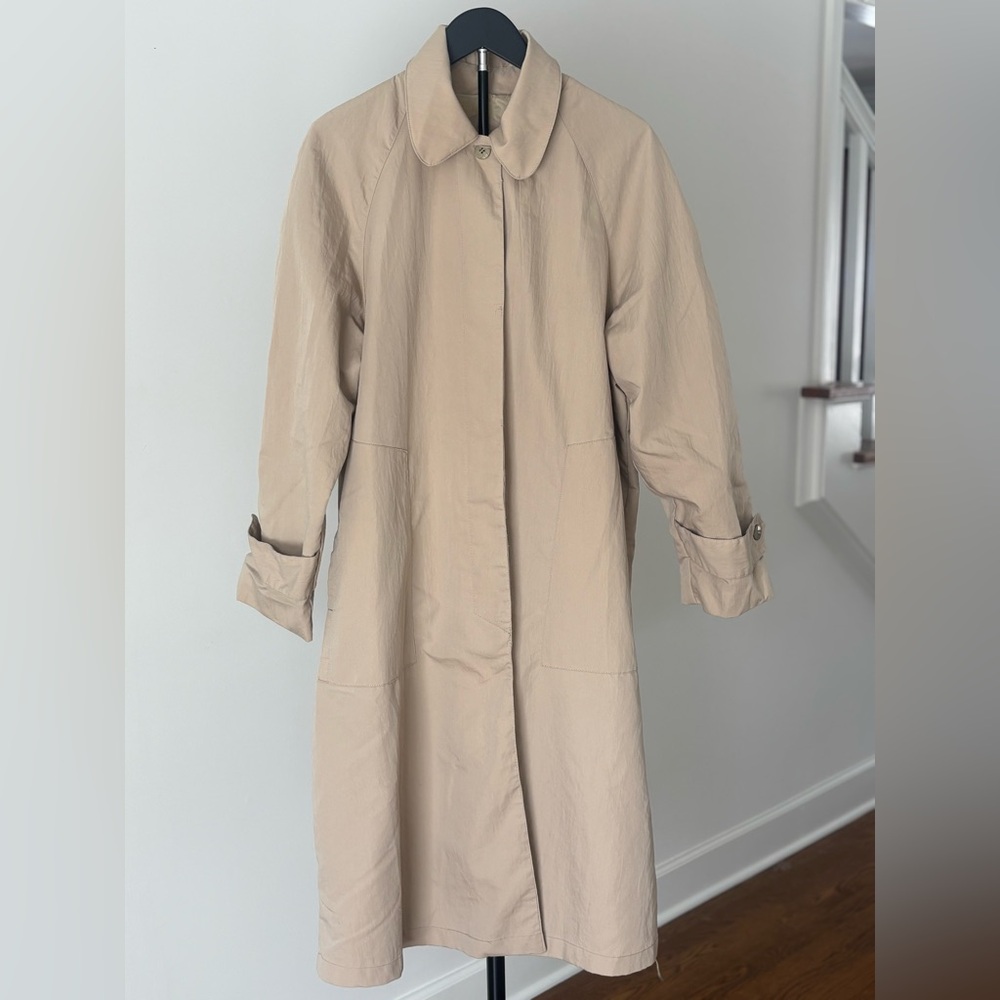 🧥 Vintage Aqua Sheen Trench Coat | 14 | Khaki
